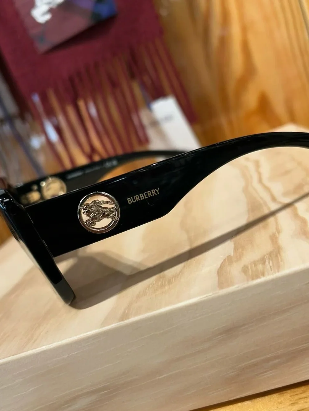 Black Oversized Cat-Eye Sunglasses with Gold Accents